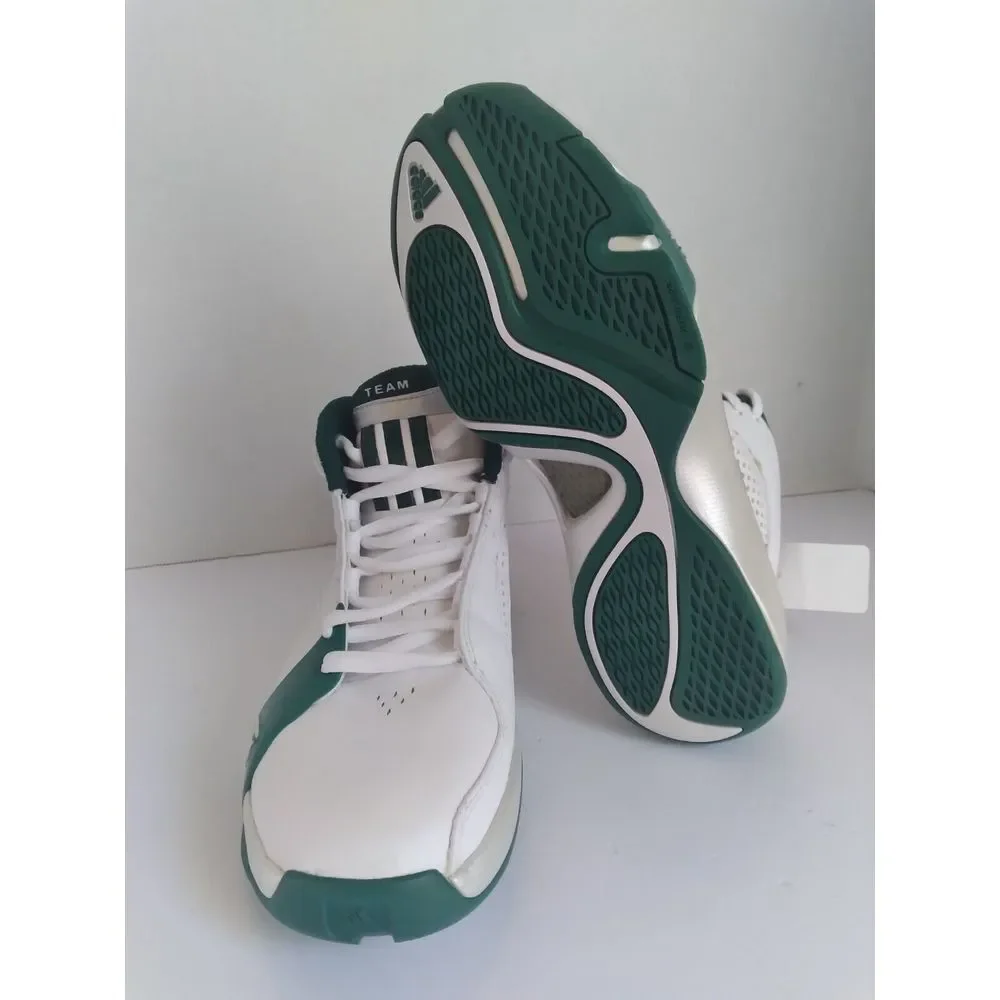 Adidas Team Signature Basketball Shoes‎ White Green High Top Sneakers